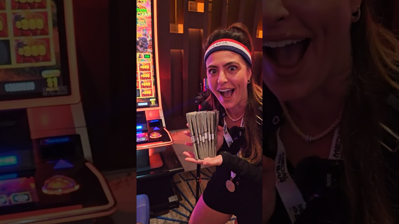 I TIPPED HER $1,000 and SHE GOT EMOTIONAL! #slots #jackpot #casino #gambling